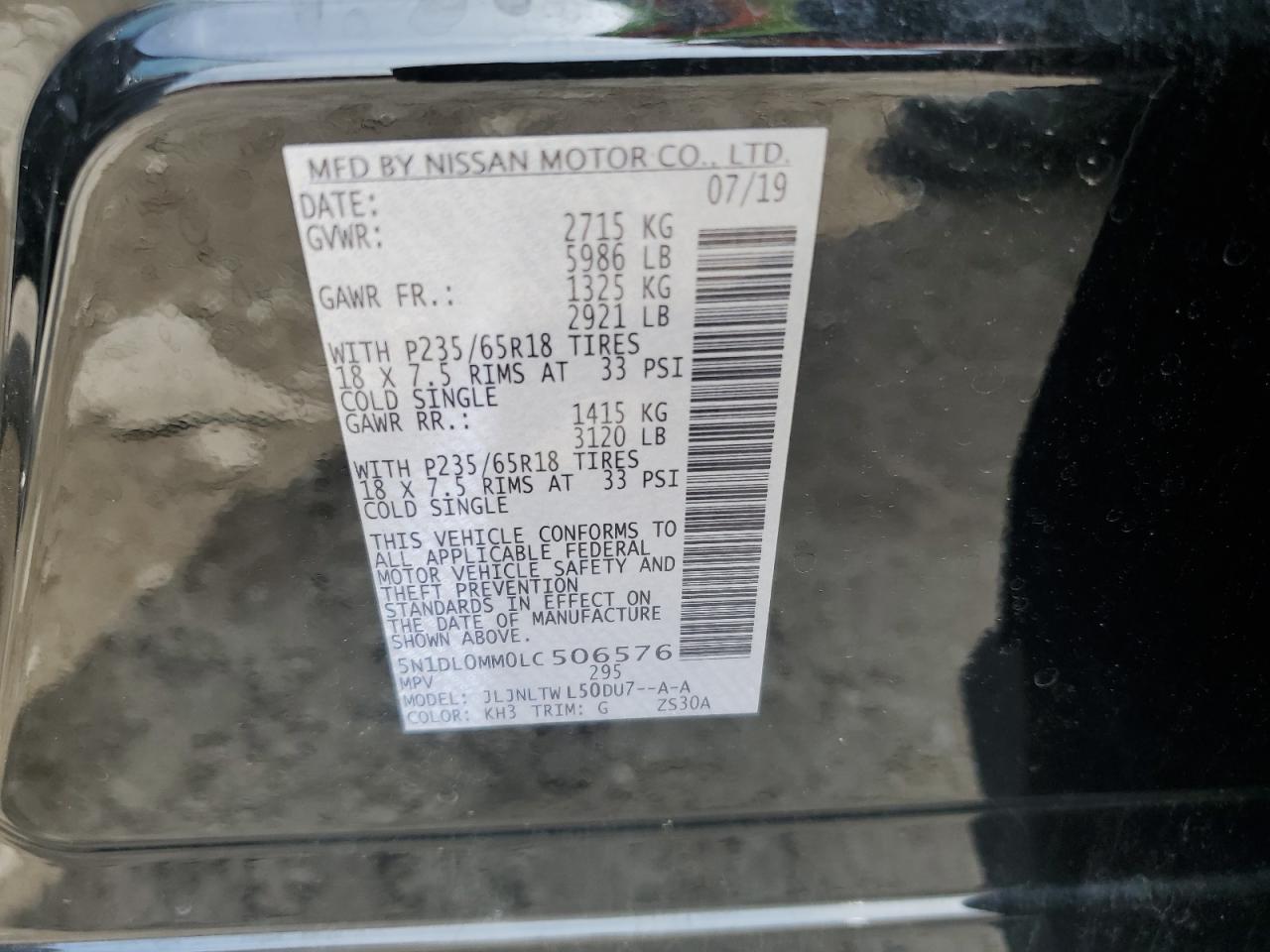 2020 Infiniti Qx60 Luxe VIN: 5N1DL0MM0LC506576 Lot: 66675975