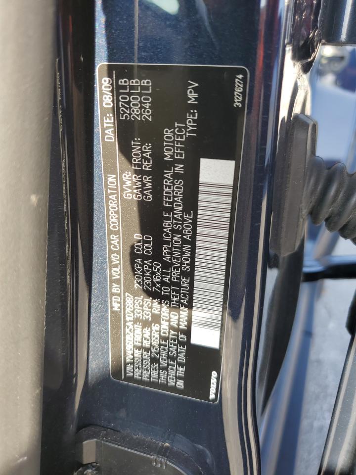 2010 Volvo Xc70 3.2 VIN: YV4960BZ5A1076887 Lot: 63483235