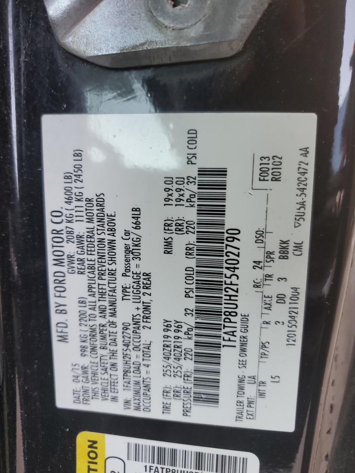 2015 Ford Mustang VIN: 1FATP8UH2F5402790 Lot: 64491995