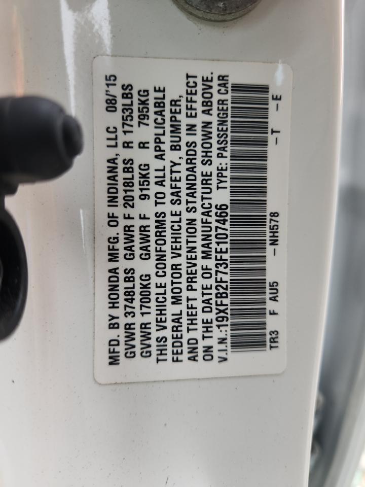 2015 Honda Civic Se VIN: 19XFB2F73FE107466 Lot: 65216365