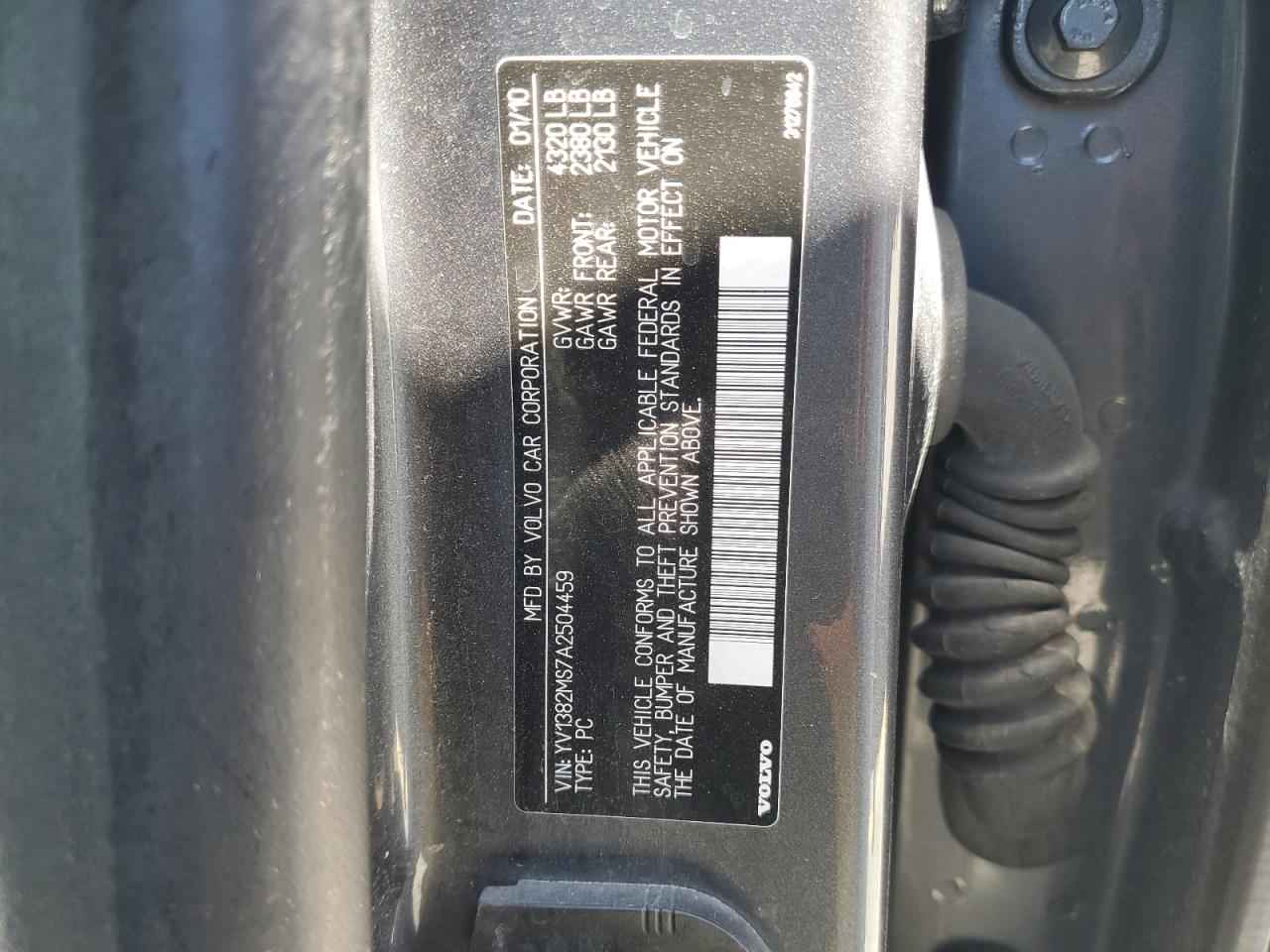 2010 Volvo S40 2.4I VIN: YV1382MS7A2504459 Lot: 64296745
