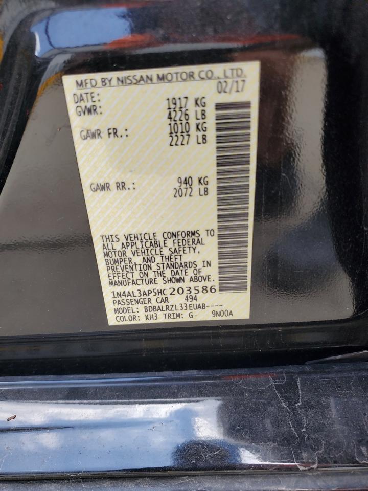 2017 Nissan Altima 2.5 VIN: 1N4AL3AP5HC203586 Lot: 63213525