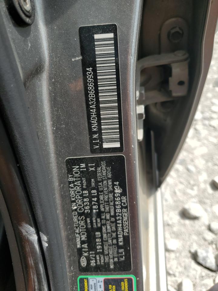 2011 Kia Rio Base VIN: KNADH4A32B6869934 Lot: 64559905