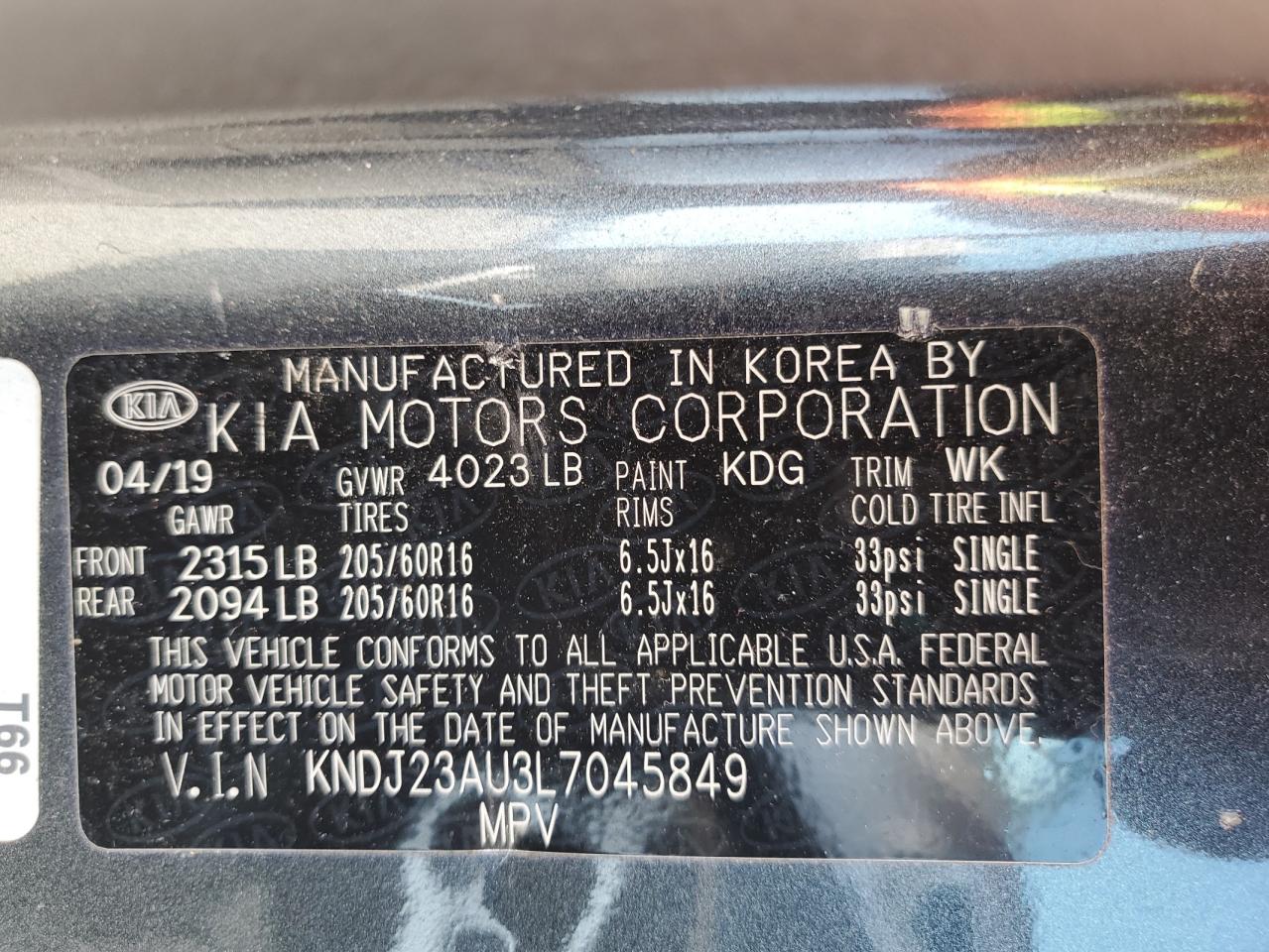 2020 Kia Soul Lx VIN: KNDJ23AU3L7045849 Lot: 64798315