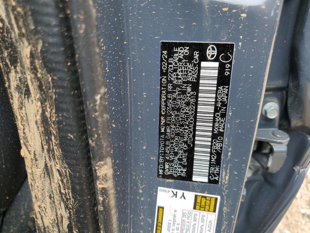 2024 Toyota Prius Le VIN: JTDACAAU0R3027813 Lot: 65268685