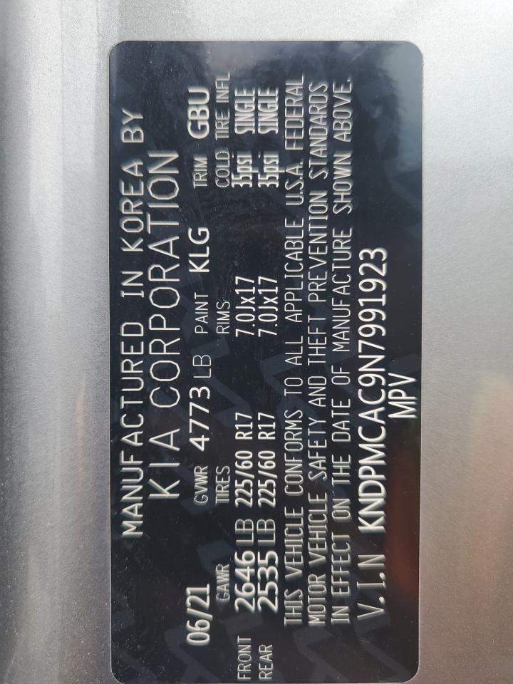 KNDPMCAC9N7991923 2022 Kia Sportage Lx