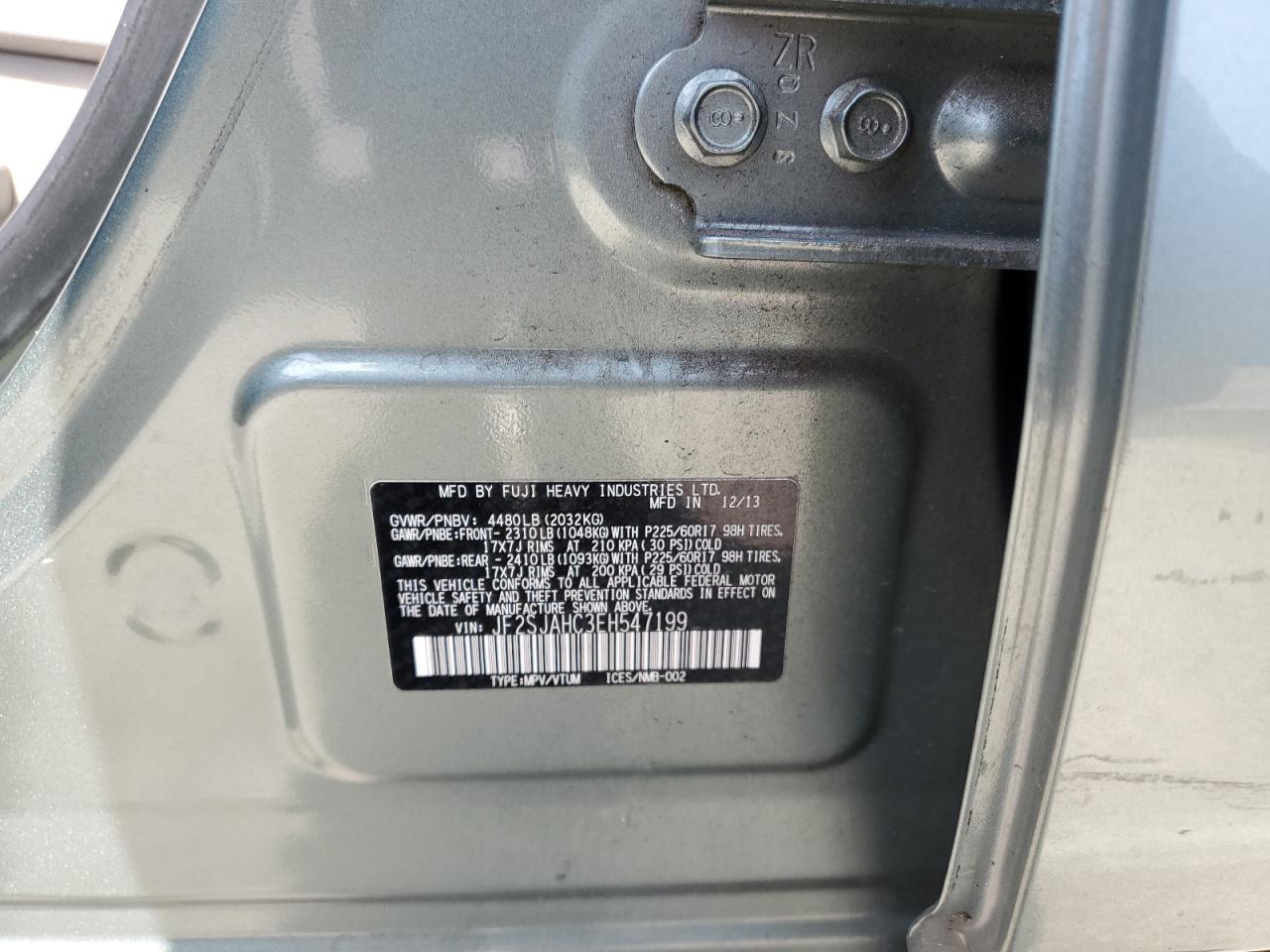 2014 Subaru Forester 2.5I Limited VIN: JF2SJAHC3EH547199 Lot: 63592885