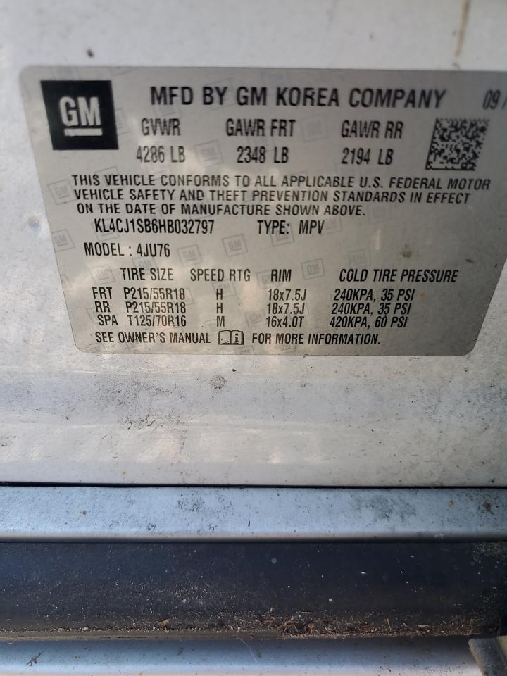 2017 Buick Encore Sport Touring VIN: KL4CJ1SB6HB032797 Lot: 67140195