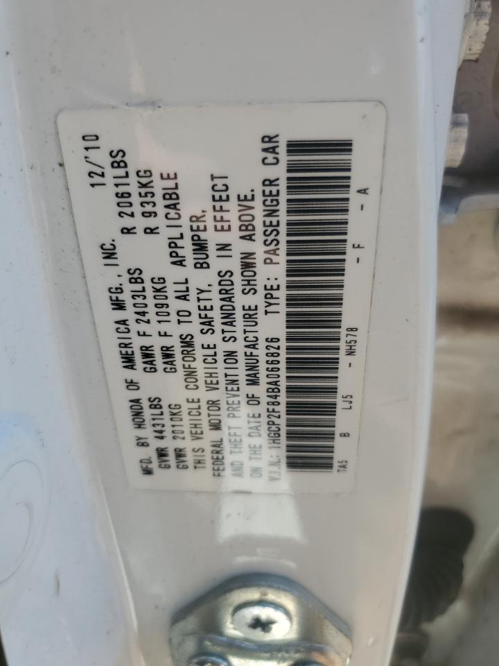 2011 Honda Accord Exl VIN: 1HGCP2F84BA066826 Lot: 64988805