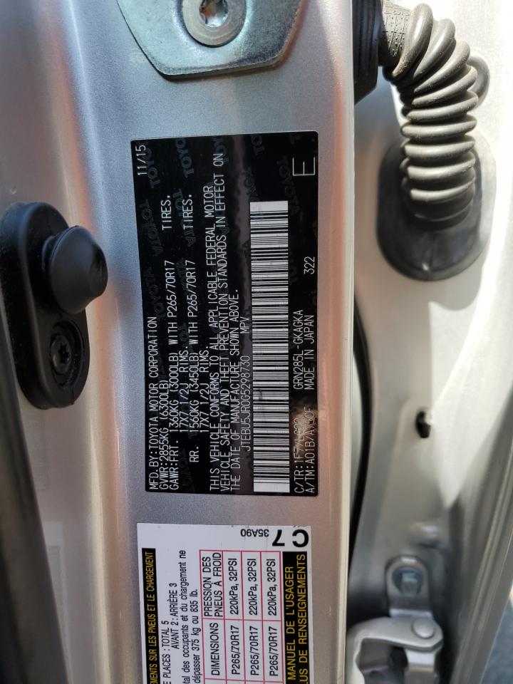 2016 Toyota 4Runner Sr5/Sr5 Premium VIN: JTEBU5JR0G5298730 Lot: 64054905