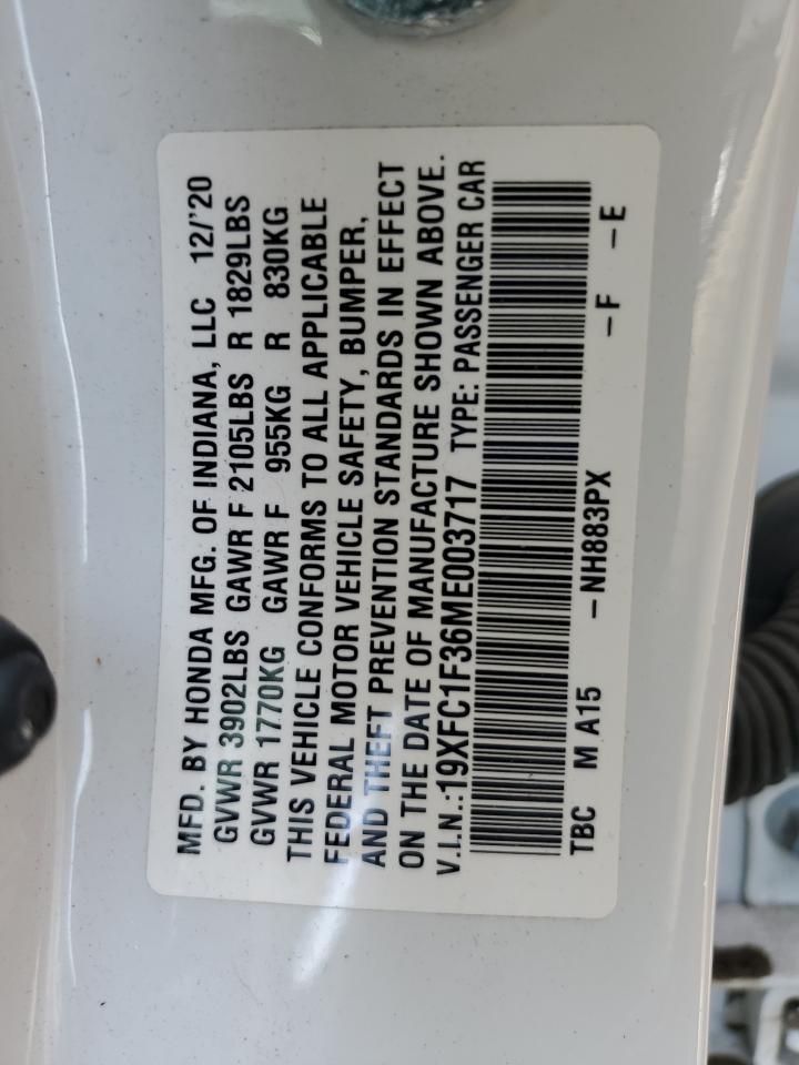2021 Honda Civic Ex VIN: 19XFC1F36ME003717 Lot: 65050865