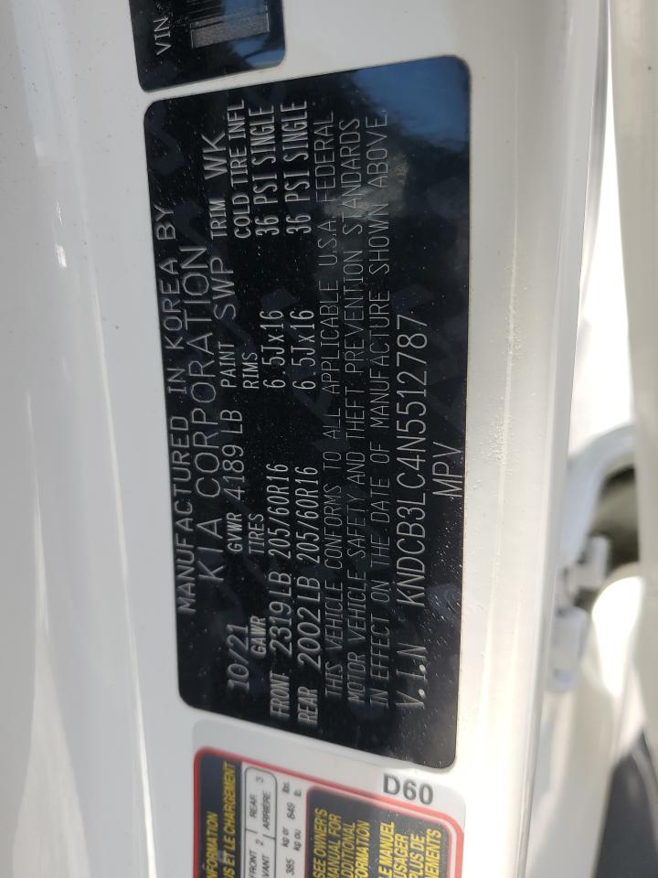 2022 Kia Niro Lx VIN: KNDCB3LC4N5512787 Lot: 66626015