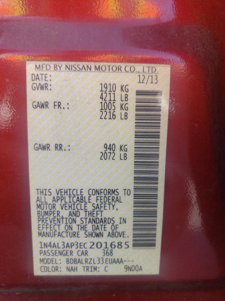 2014 Nissan Altima 2.5 VIN: 1N4AL3AP3EC201685 Lot: 63766085