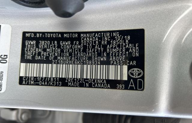 2019 TOYOTA COROLLA L  