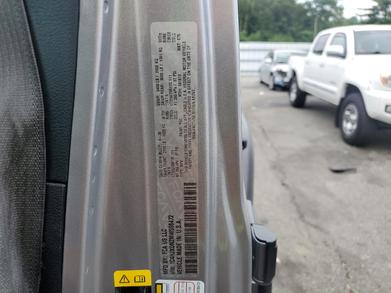 2021 Jeep Wrangler Unlimited Sport VIN: 1C4HJXDN2MW508472 Lot: 64635205