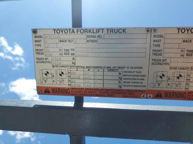 2016 TOYOTA 8FGCU20 FORKLIFT