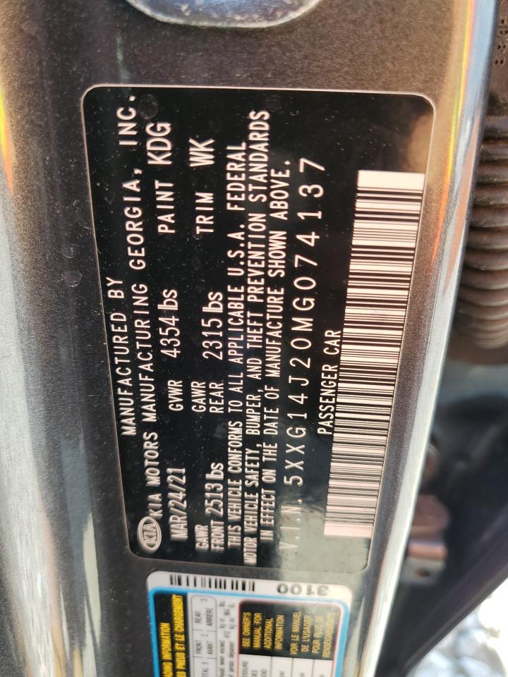 2021 Kia K5 Lxs VIN: 5XXG14J20MG074137 Lot: 63629445