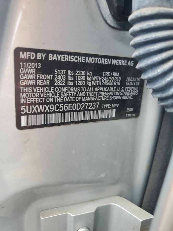 2014 BMW X3 xDrive28I VIN: 5UXWX9C56E0D27237 Lot: 64960655