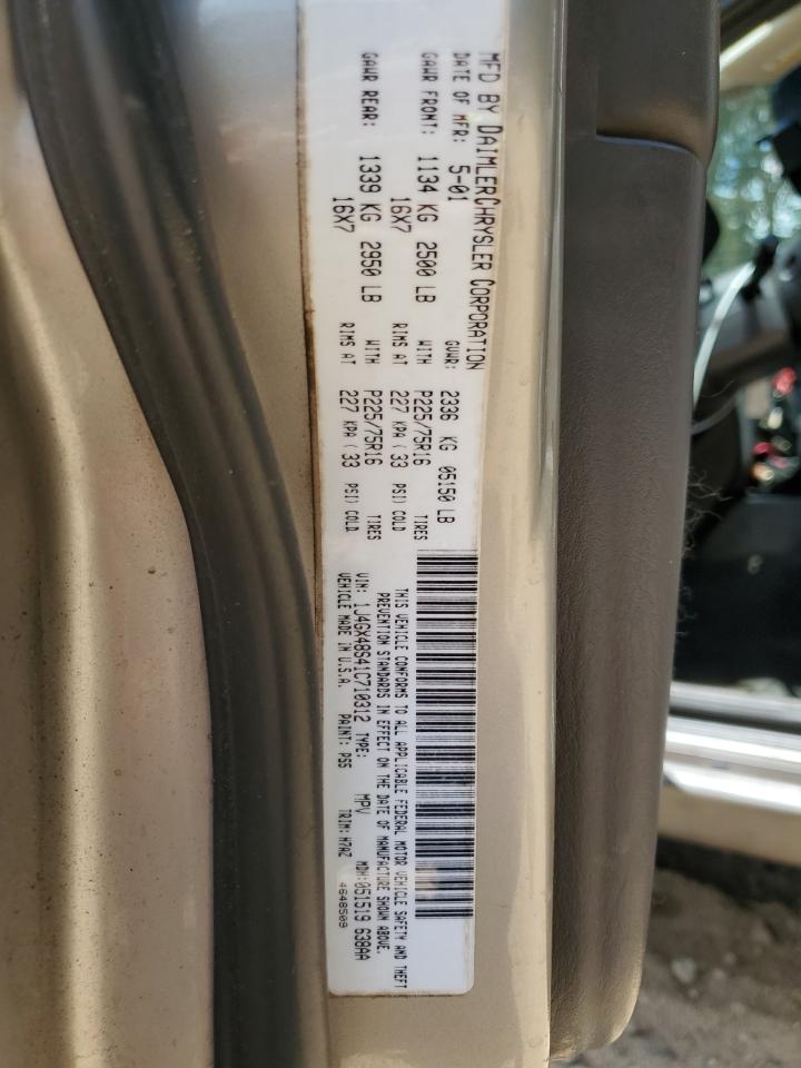 2001 Jeep Grand Cherokee Laredo VIN: 1J4GX48S41C710312 Lot: 65242635