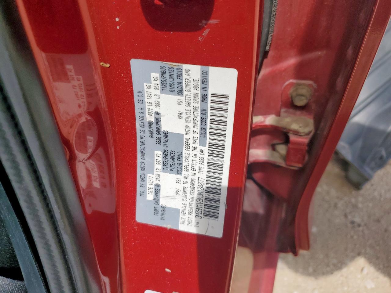 2018 Mazda 3 Touring VIN: 3MZBN1V3XJM184877 Lot: 65350175