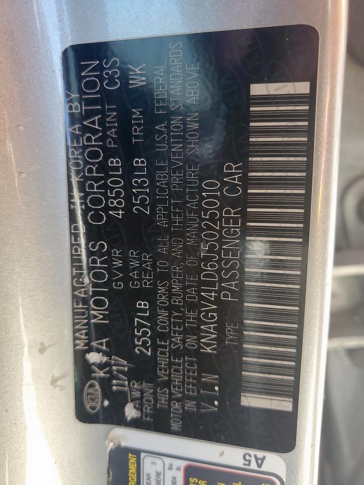 2018 Kia Optima Plug-In Hybrid VIN: KNAGV4LD6J5025010 Lot: 63193515