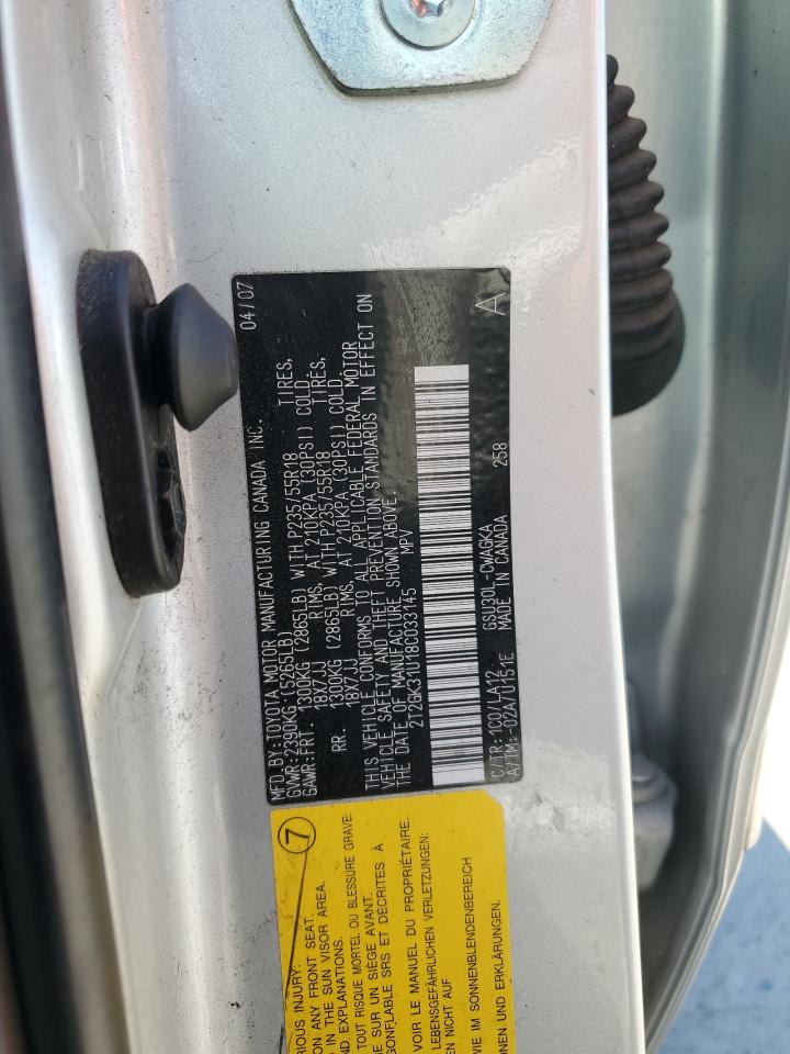 2008 Lexus Rx 350 VIN: 2T2GK31U18C033145 Lot: 64697935