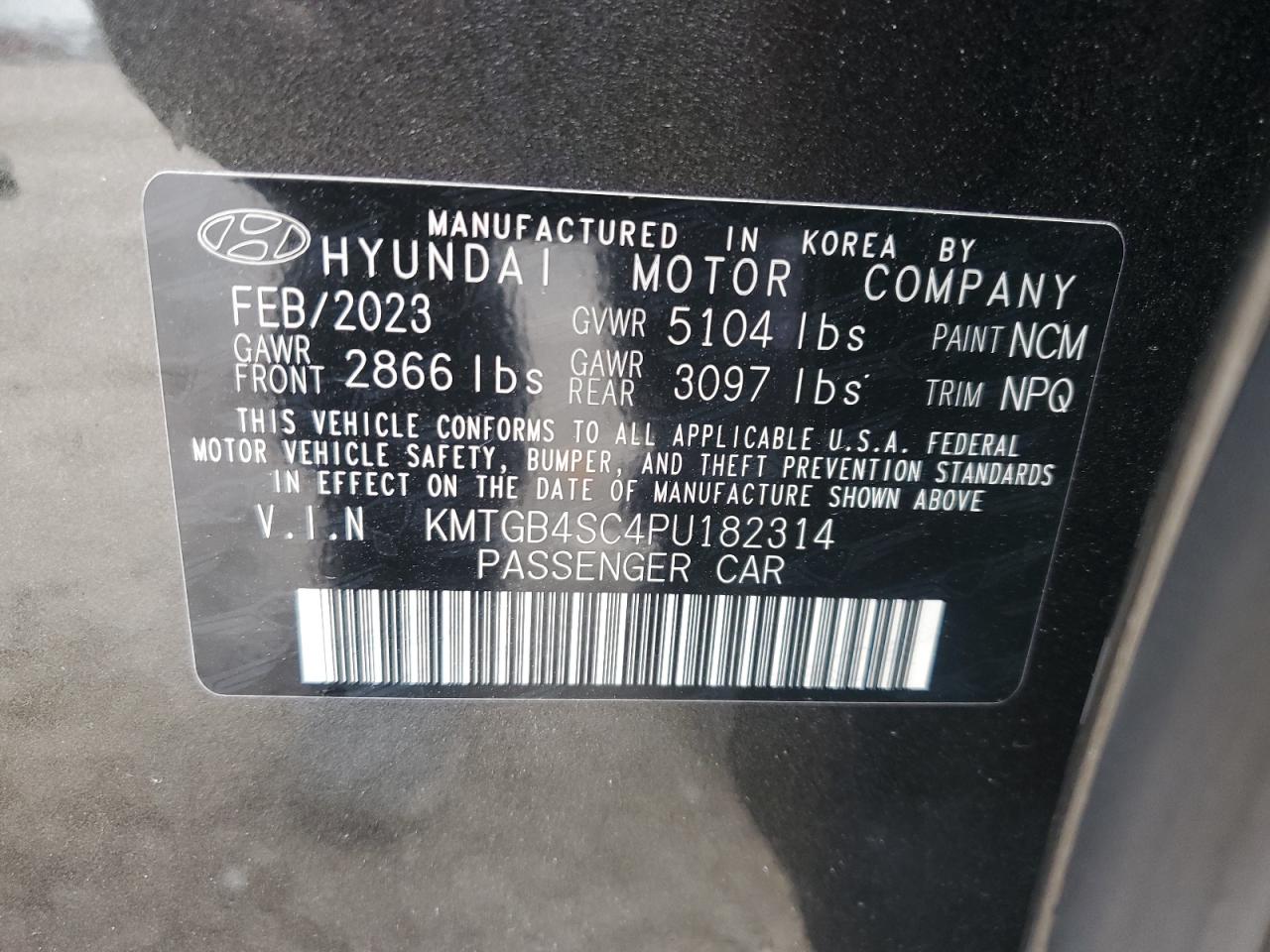 2023 Genesis G80 Base VIN: KMTGB4SC4PU182314 Lot: 63250735