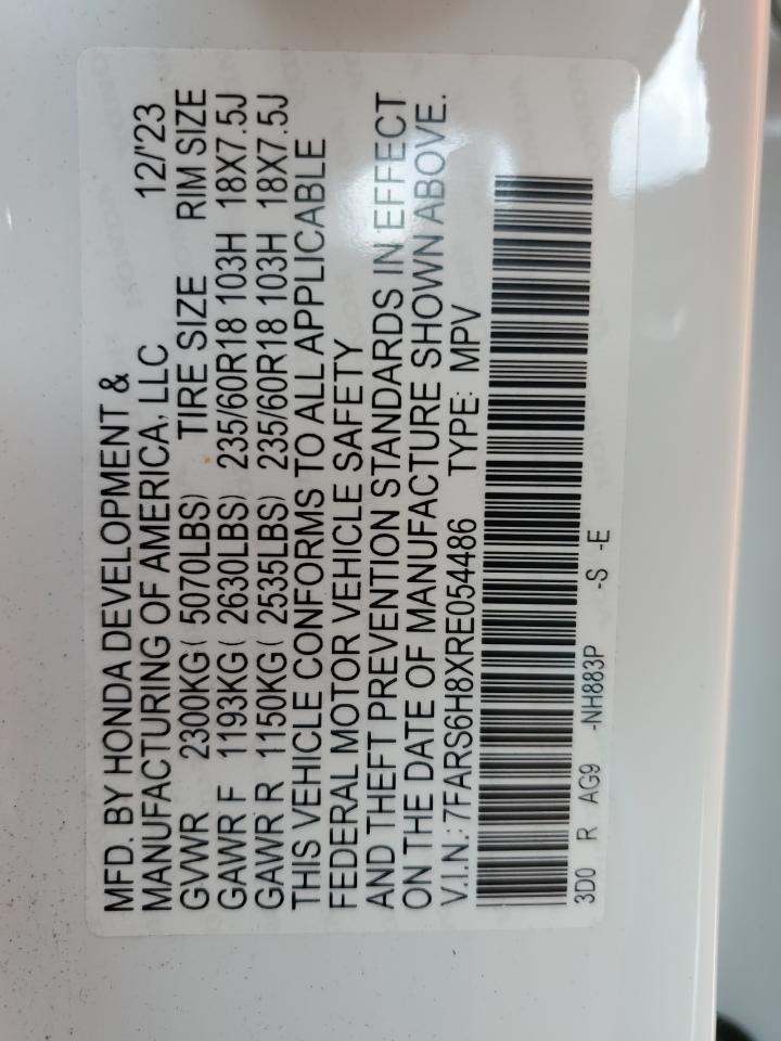 2024 Honda Cr-V Sport-L VIN: 7FARS6H8XRE054486 Lot: 66674195