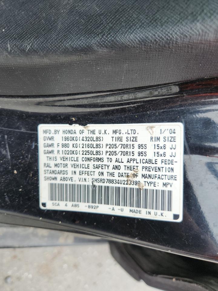 2004 Honda Cr-V Ex VIN: SHSRD78834U223390 Lot: 64777695