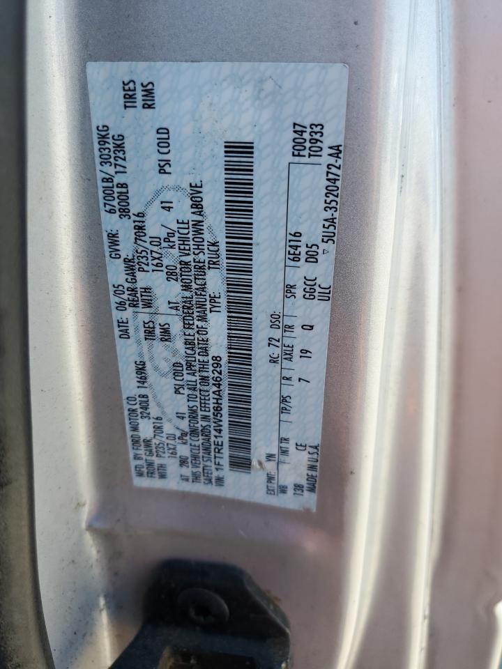 2006 Ford Econoline E150 Van VIN: 1FTRE14W56HA46298 Lot: 65488915
