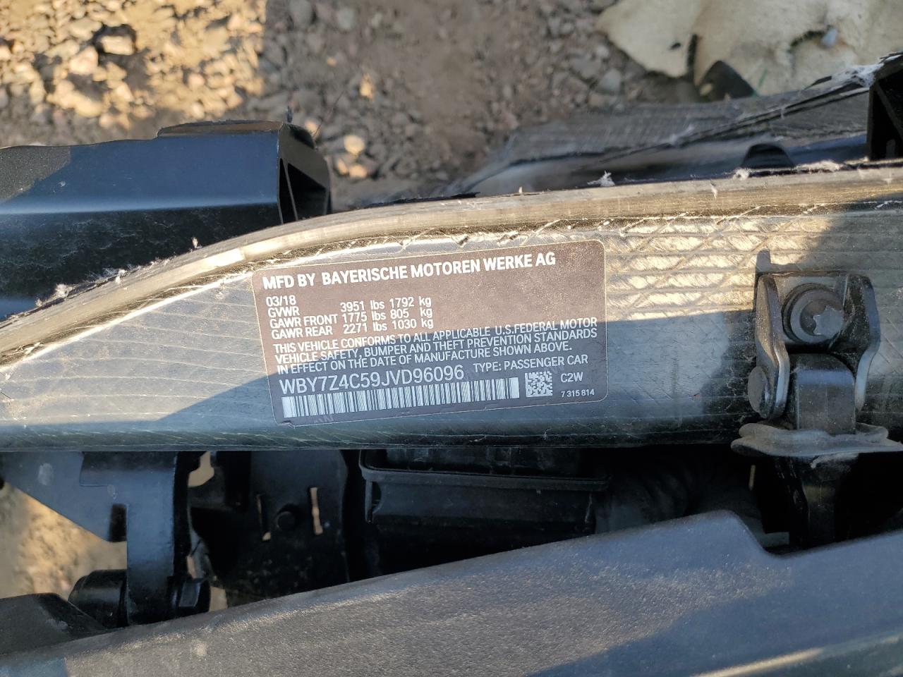 2018 BMW I3 Rex VIN: WBY7Z4C59JVD96096 Lot: 93893435