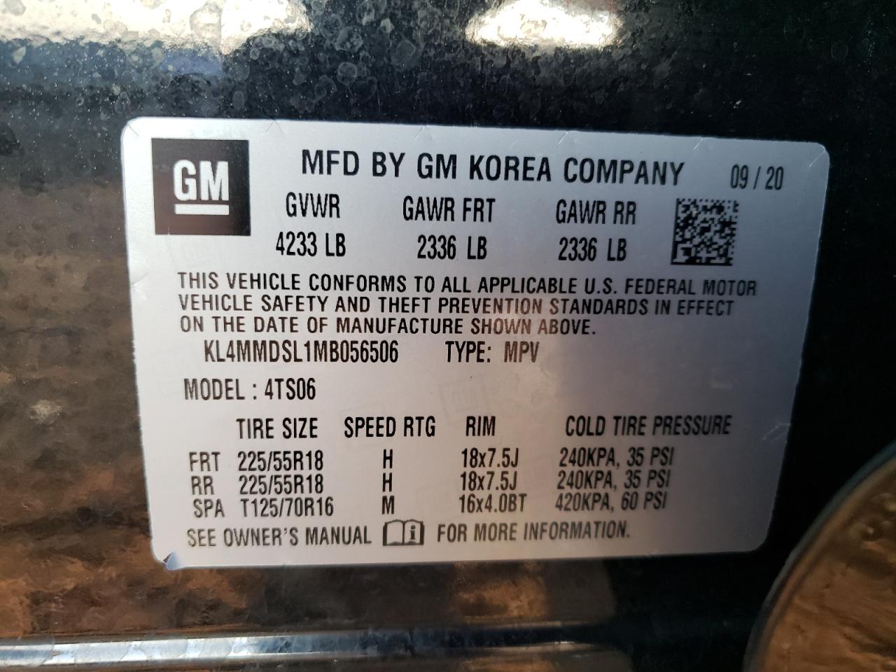 2021 Buick Encore Gx Select VIN: KL4MMDSL1MB056506 Lot: 63775025