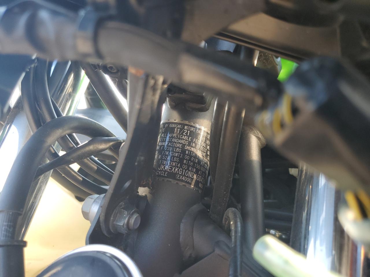 2022 Kawasaki Ex400 VIN: JKAEXKG10NDAG6424 Lot: 63203525