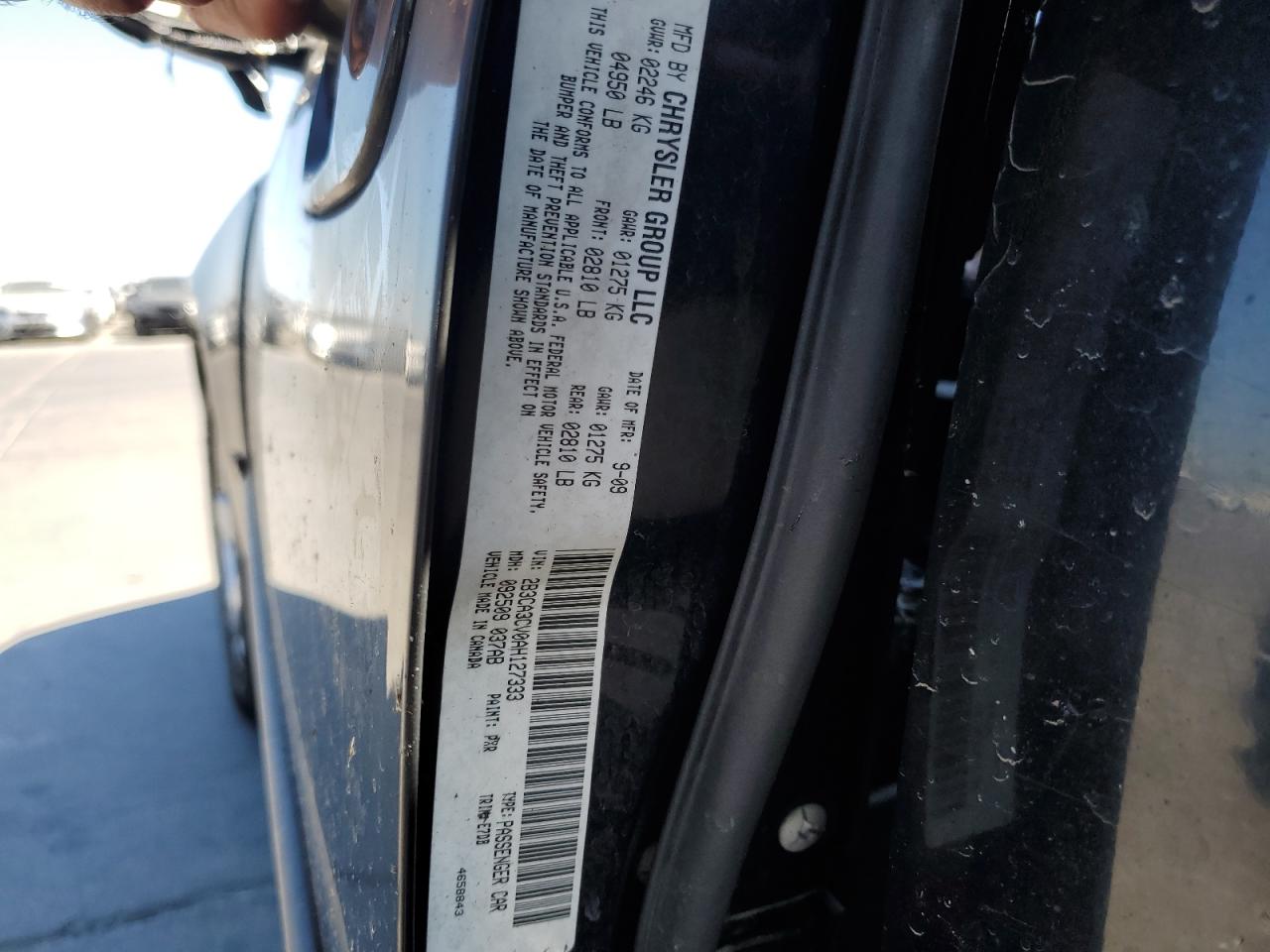 2010 Dodge Charger Sxt VIN: 2B3CA3CV0AH127333 Lot: 65482135