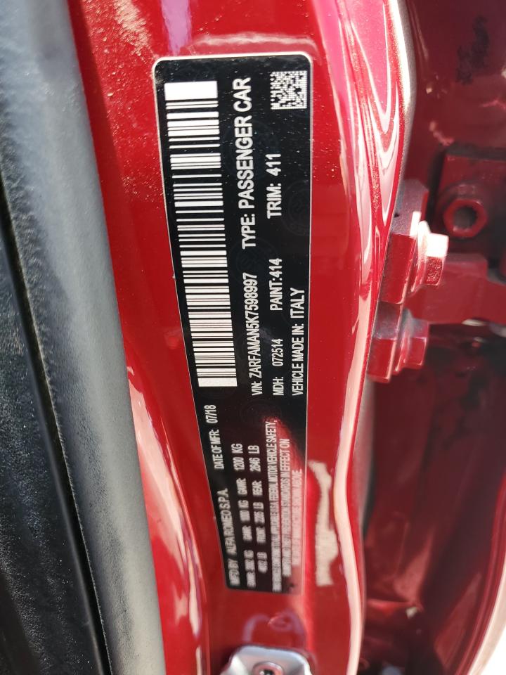 zarfaman5k7598997 ZARFAMAN5K7598997 2019 Alfa Romeo Giulia