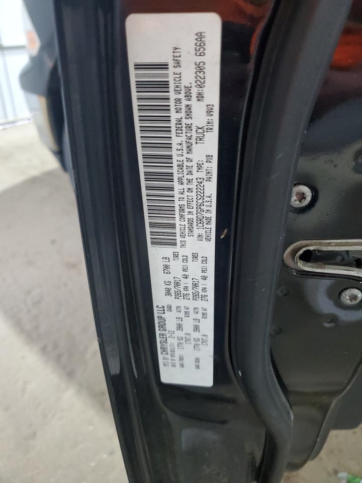 2012 Dodge Ram 1500 Slt VIN: 1C6RD7GP6CS222243 Lot: 63057115