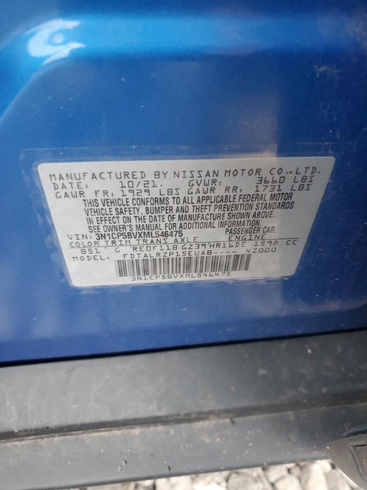 2021 Nissan Kicks S VIN: 3N1CP5BVXML546475 Lot: 63086985