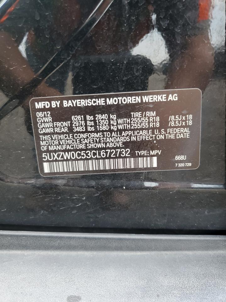 2012 BMW X5 xDrive35D VIN: 5UXZW0C53CL672732 Lot: 67422735