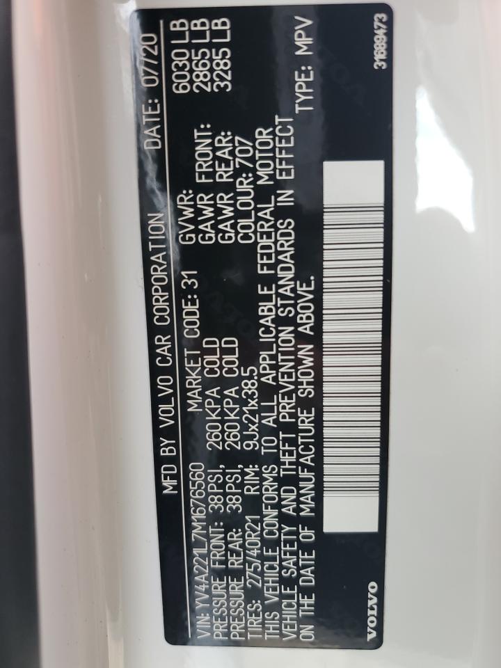 2021 Volvo Xc90 T6 Inscription VIN: YV4A221L7M1676560 Lot: 66099495