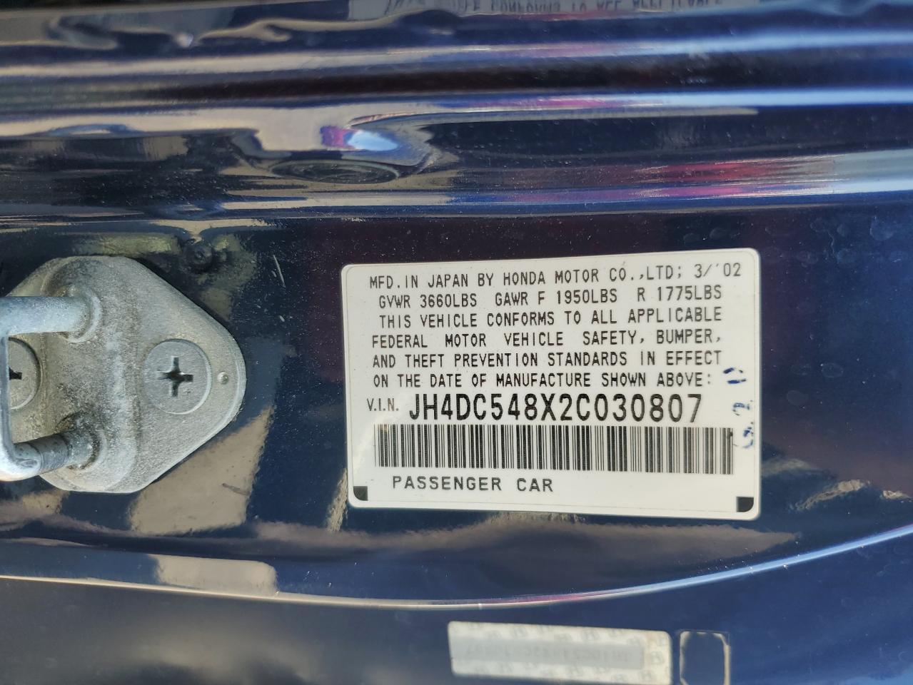 jh4dc548x2c030807 JH4DC548X2C030807 2002 Acura Rsx