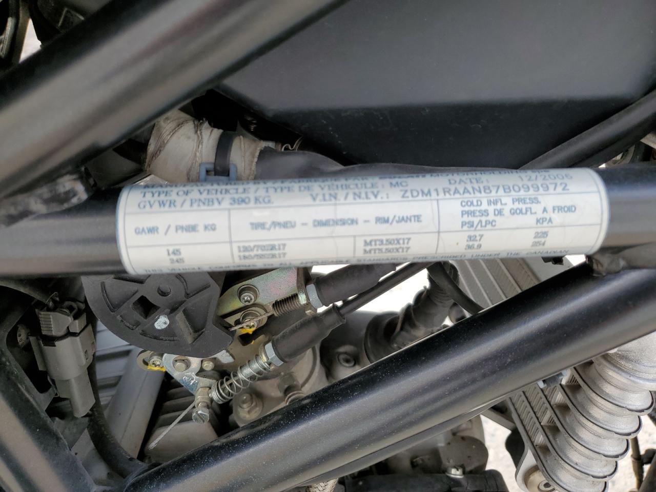 2007 Ducati Monster S2R VIN: ZDM1RAAN87B099972 Lot: 65753825