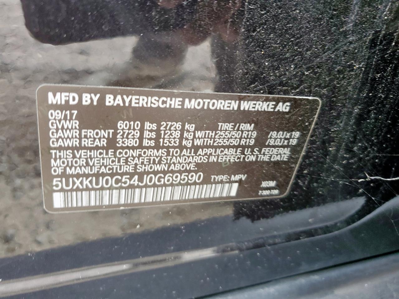 2018 BMW X6 Sdrive35I VIN: 5UXKU0C54J0G69590 Lot: 64254915