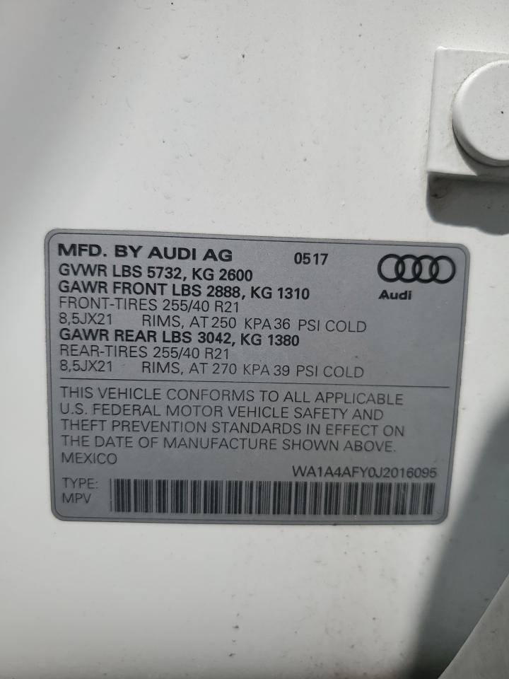 2018 Audi Sq5 Premium Plus VIN: WA1A4AFY0J2016095 Lot: 65944335