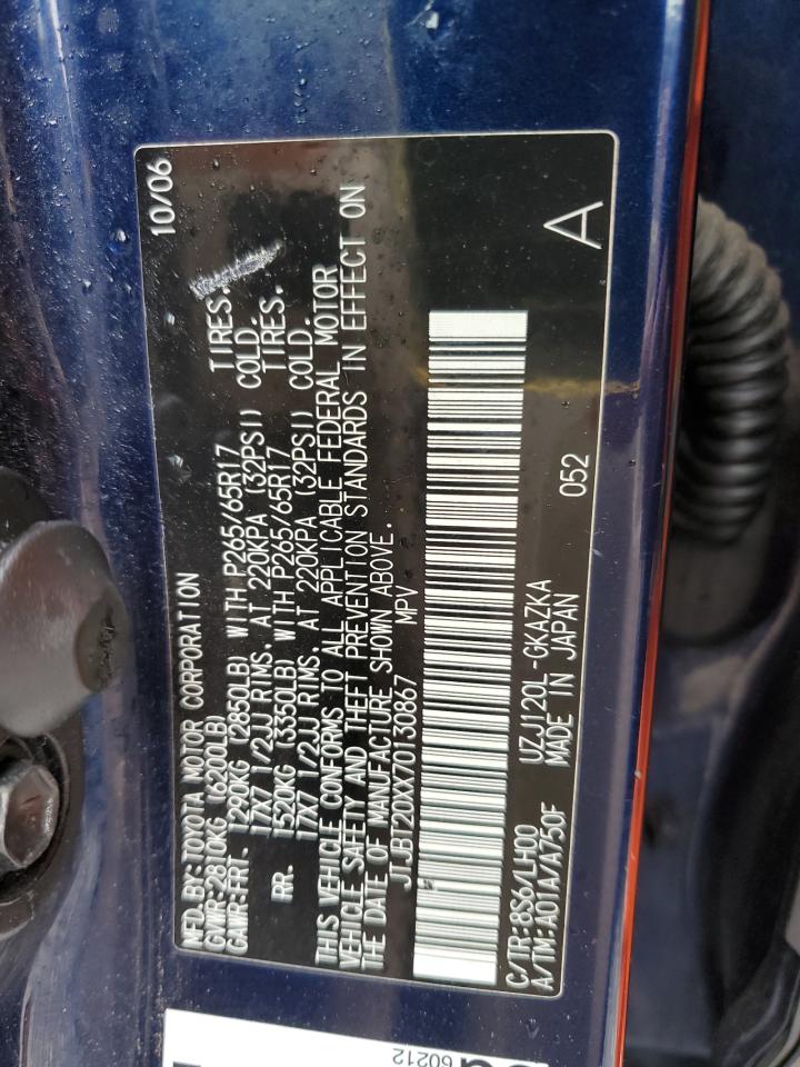 2007 Lexus Gx 470 VIN: JTJBT20XX70130867 Lot: 64510245
