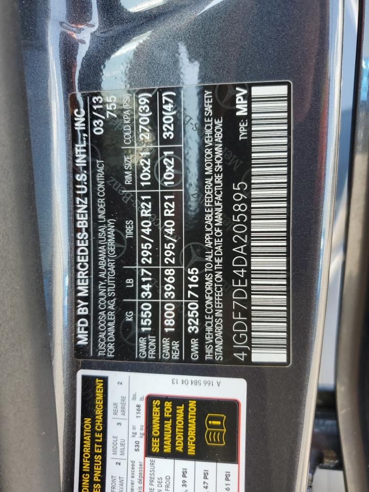 4jgdf7de4da205895 4JGDF7DE4DA205895 2013 Mercedes-Benz Gl 550 4Matic