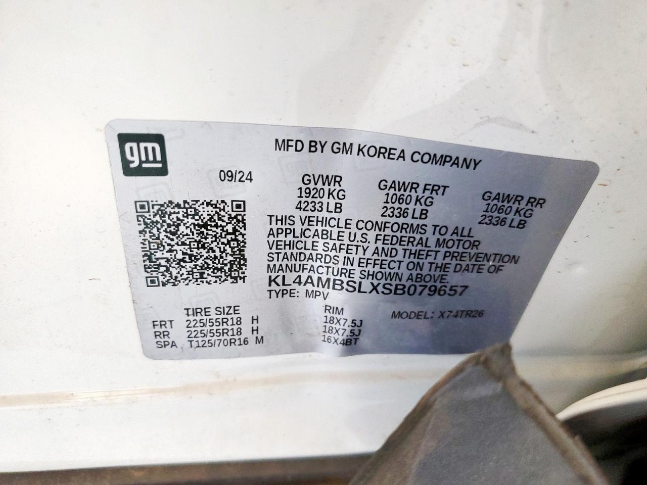 2025 Buick Encore Gx Preferred VIN: KL4AMBSLXSB079657 Lot: 66499965