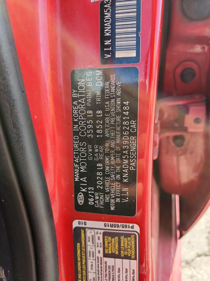2013 Kia Rio Lx VIN: KNADM5A39D6281484 Lot: 62899685