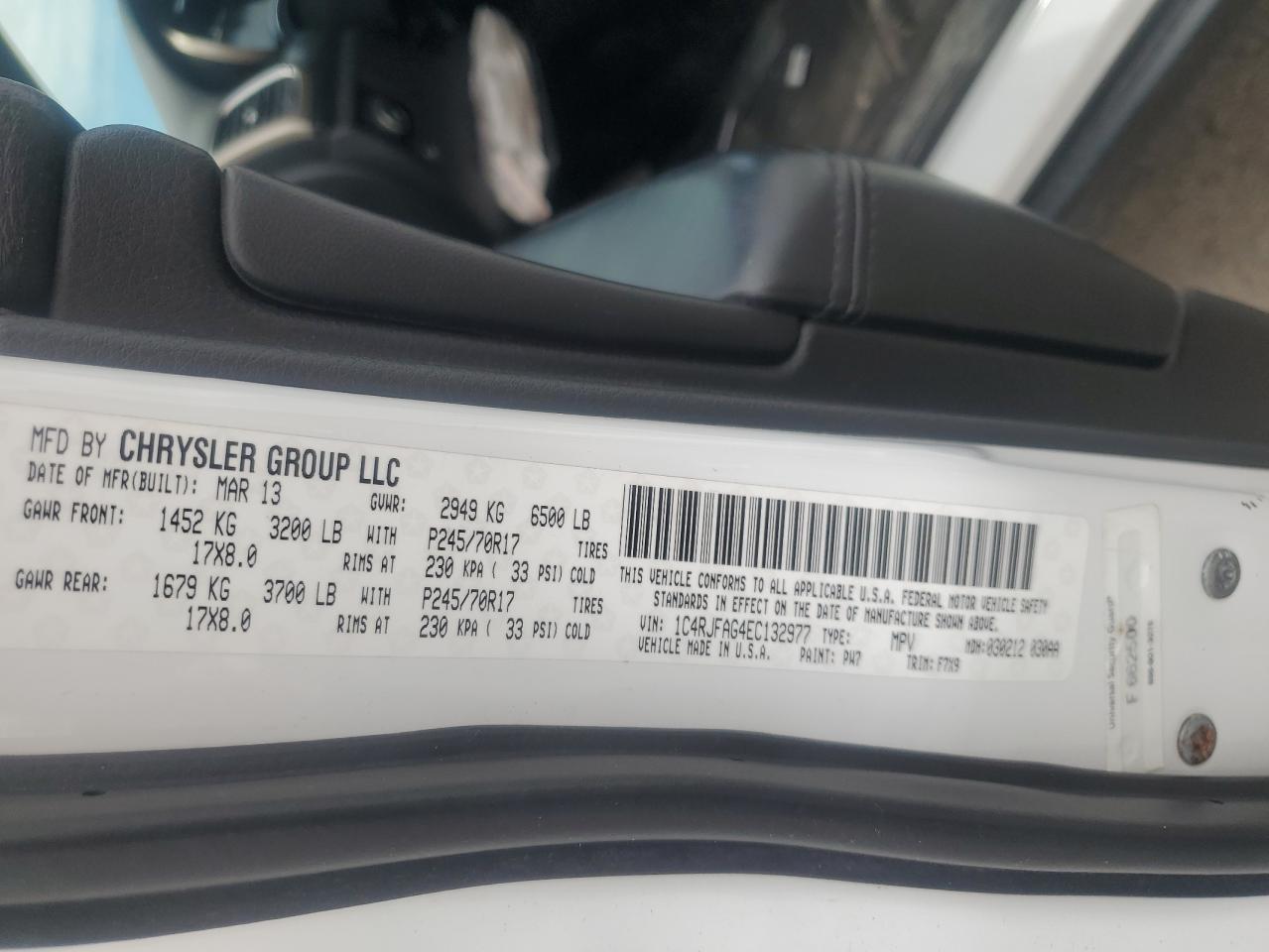 2014 Jeep Grand Cherokee Laredo VIN: 1C4RJFAG4EC132977 Lot: 64518195