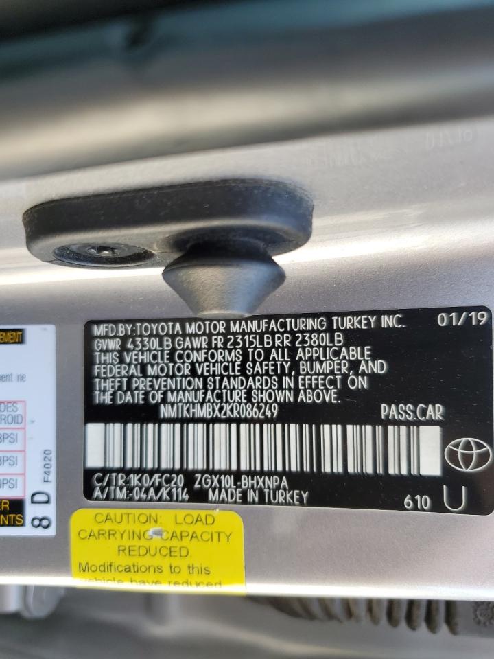 2019 Toyota C-Hr Xle VIN: NMTKHMBX2KR086249 Lot: 65722785