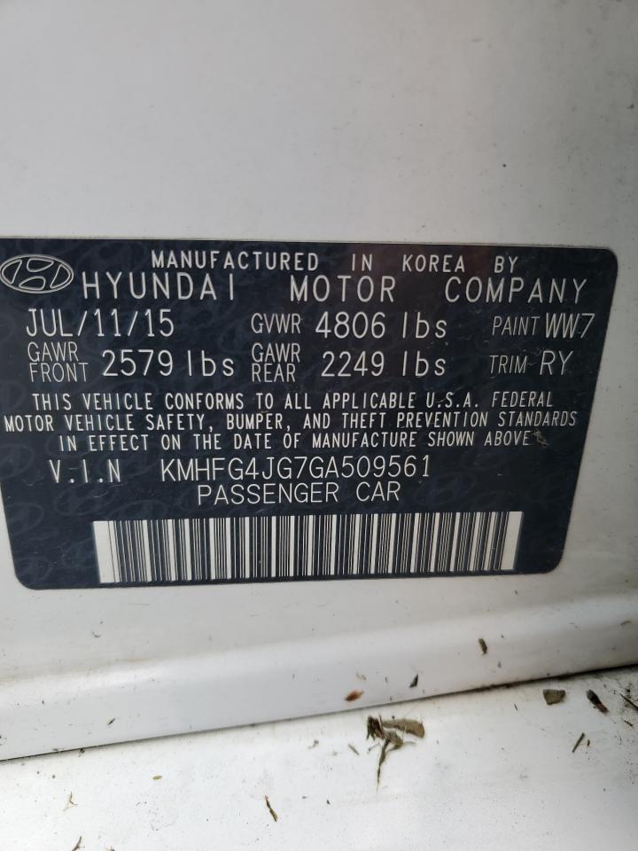 2016 Hyundai Azera VIN: KMHFG4JG7GA509561 Lot: 63394395